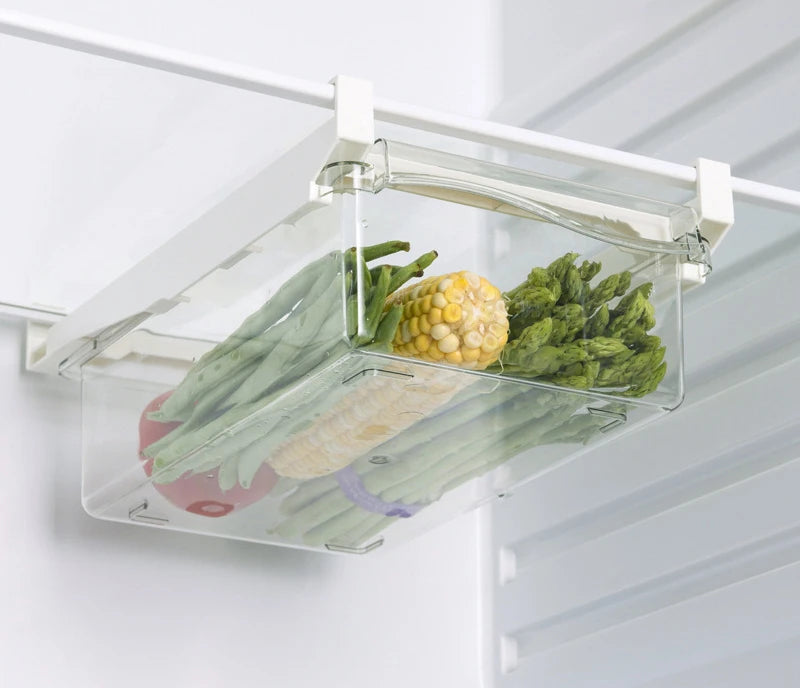 Hanging Fridge Drawer Organizer – Expandable Storage for Eggs, Fruits & Snacks