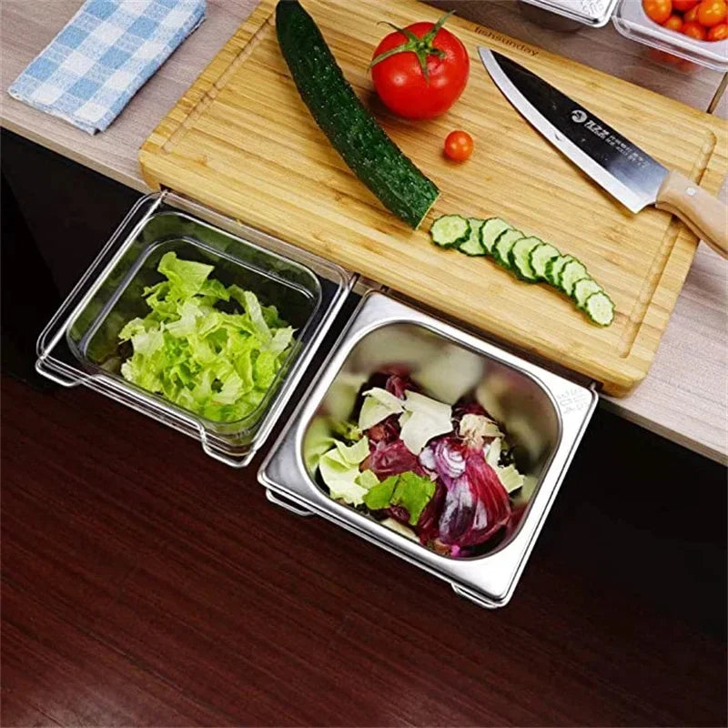 Expandable Bamboo Cutting Board Set – With Trays, Containers & Juice Groove for Organized Prep