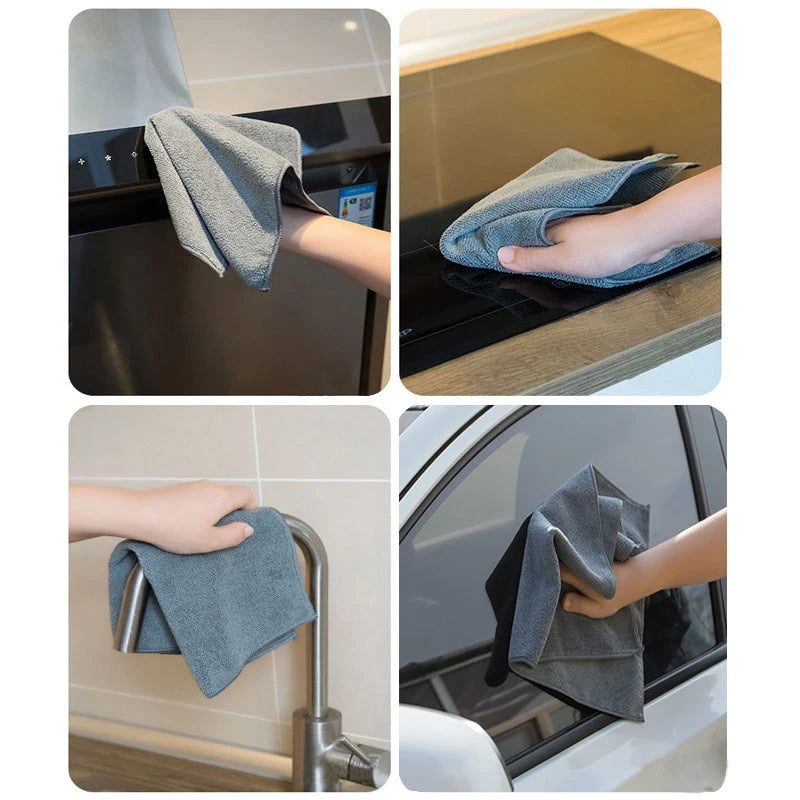 10-Pack Ultra-Fine Microfiber Kitchen Cleaning Towels – Super Absorbent & Reusable