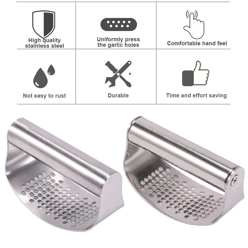 Upgraded Stainless Steel Garlic Press – Heavy-Duty, Rust-Resistant Kitchen Tool