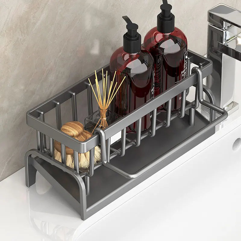 Adjustable Kitchen Sink Organizer – Space-Saving Rack for Sponges, Soap & Towels