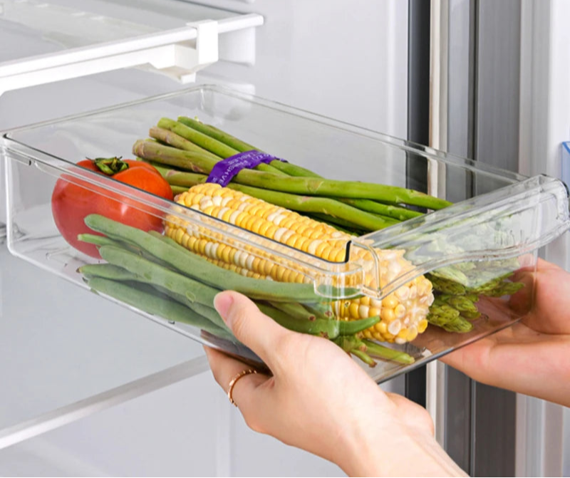 Hanging Fridge Drawer Organizer – Expandable Storage for Eggs, Fruits & Snacks