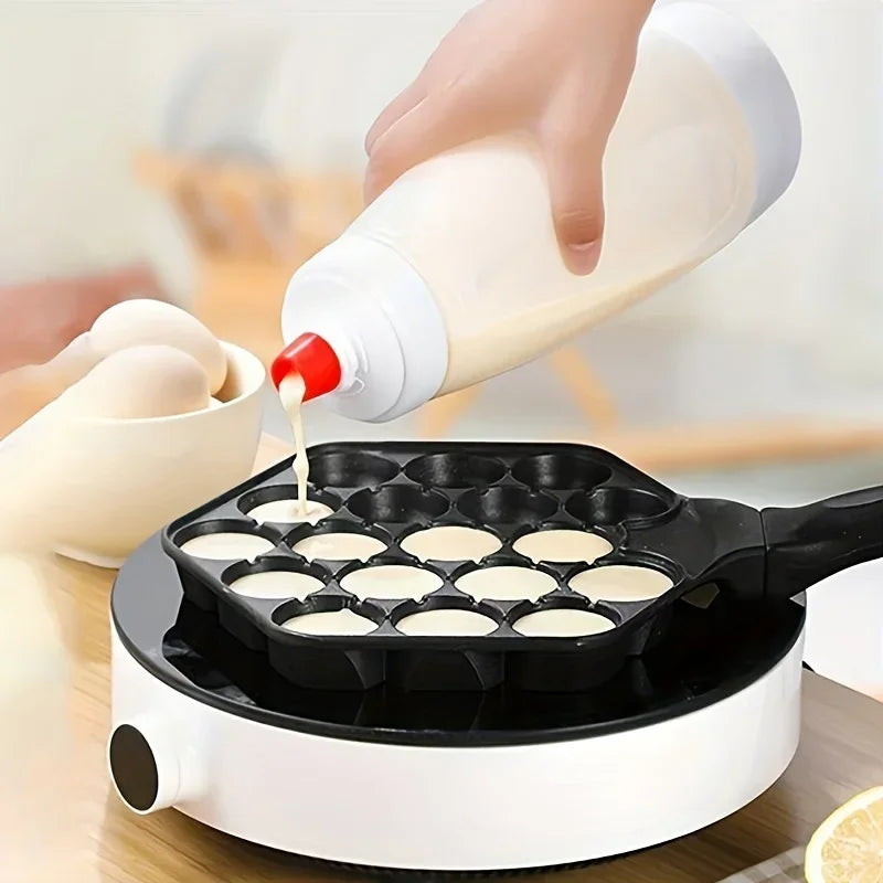 Pancake Batter Dispenser Bottle with Whisk Ball – Easy Pour Mixer for Pancakes, Muffins & More